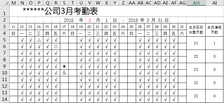 (考勤表制作)(考勤表制作方法)