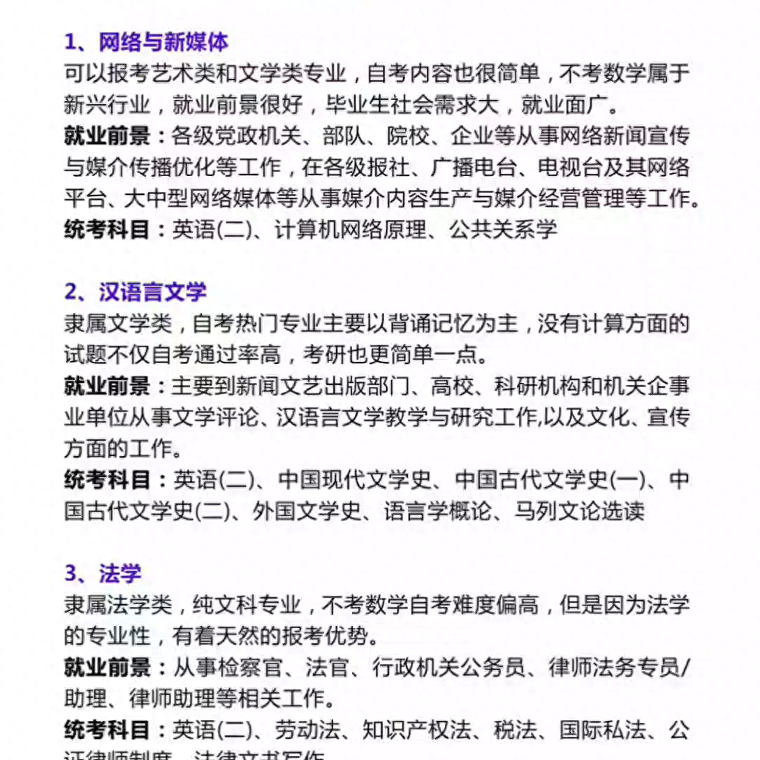 (适合30岁自考的专业)(三十岁自考本科专业)