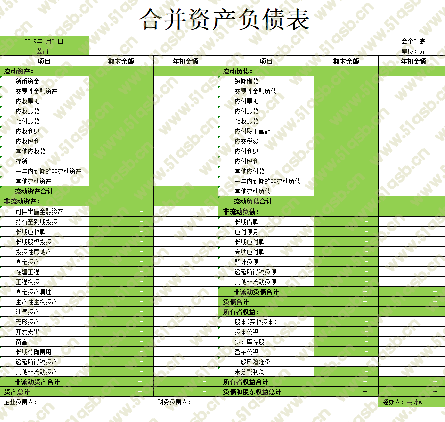 (EXCEL财务报表合并)(excel财务报表)